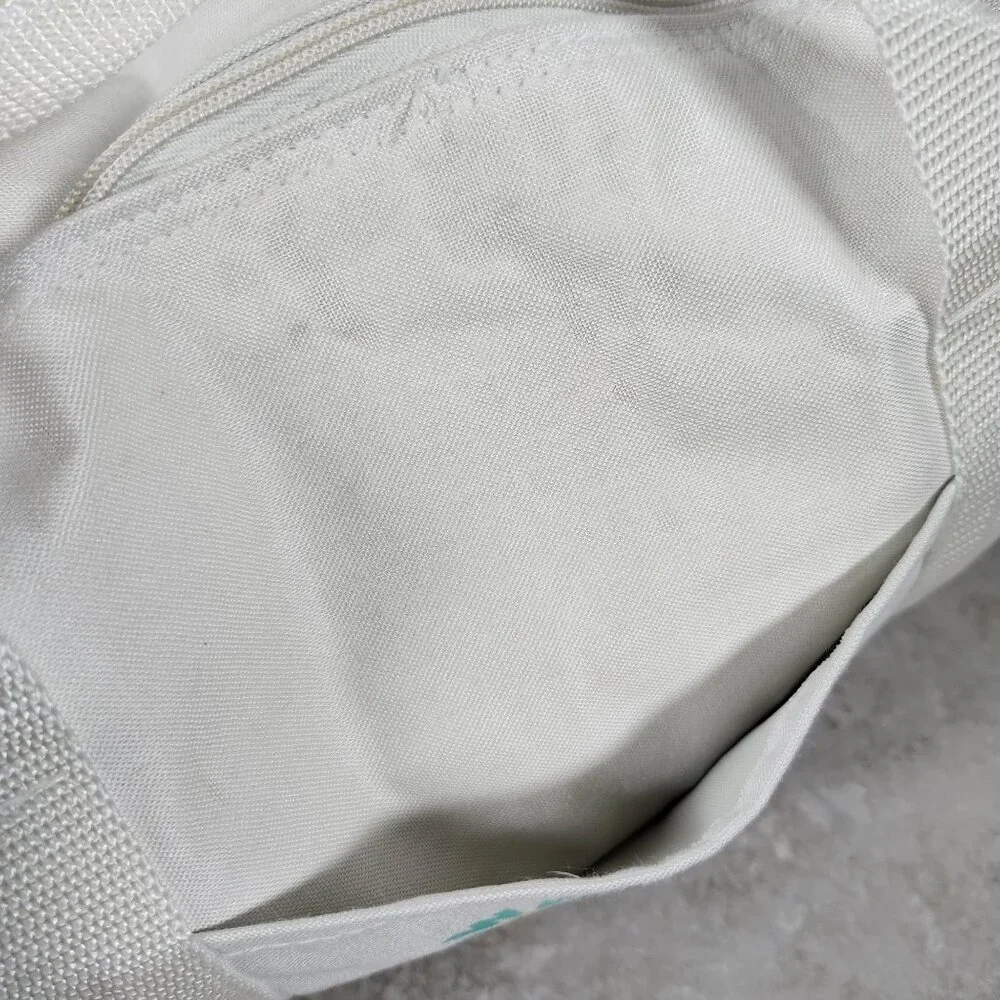 Vintage Hawaii World United Airlines Duffel Bag White With Teal Accents